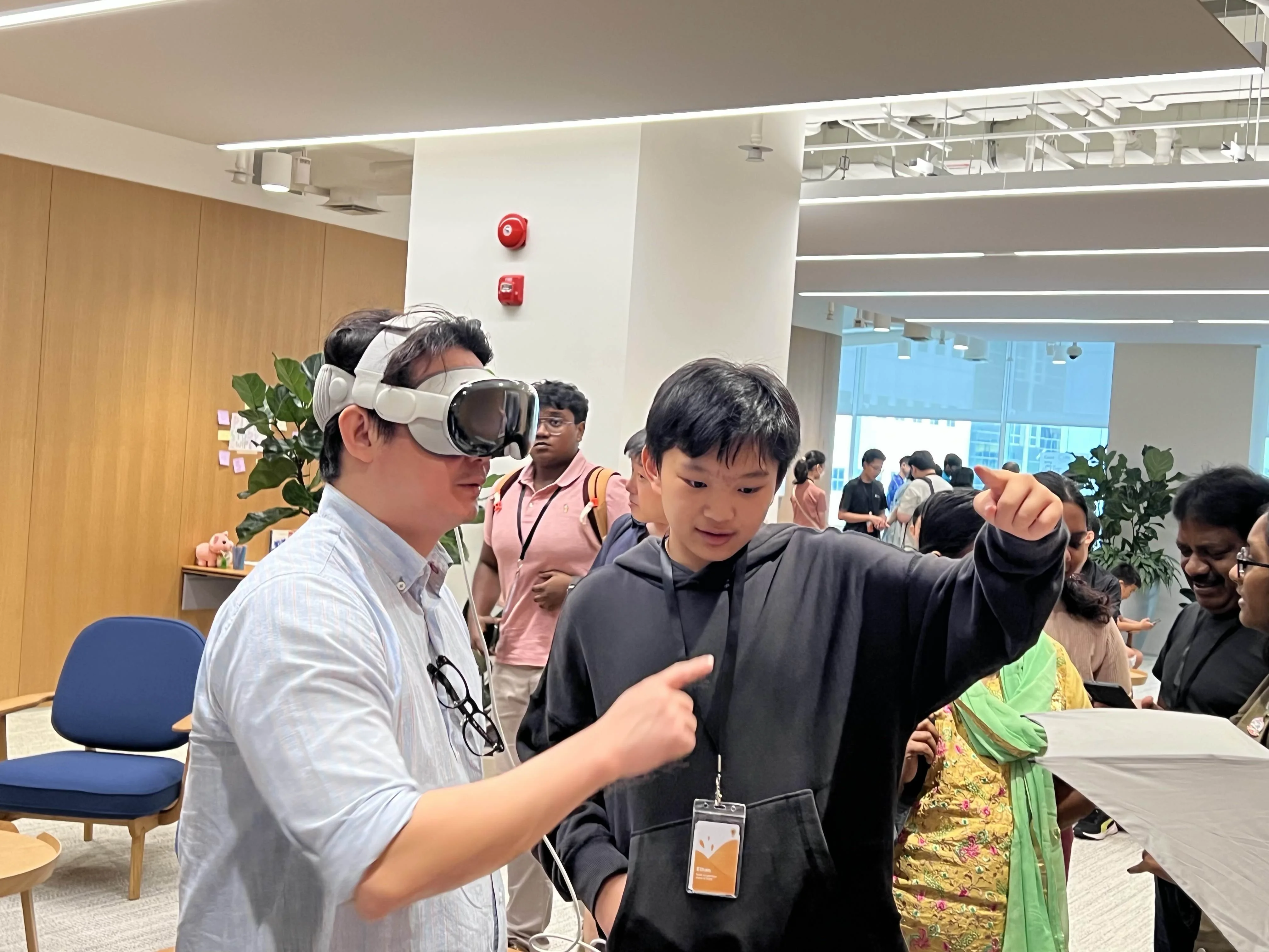 Ethan demonstrating an Apple Vision Pro experience at an event