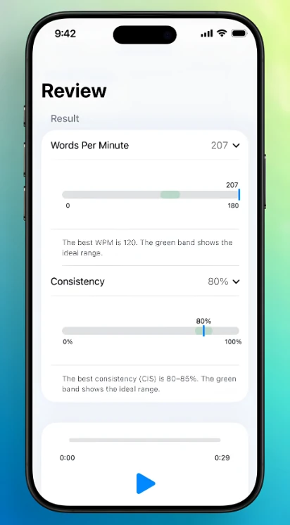 Scripties speech review screen